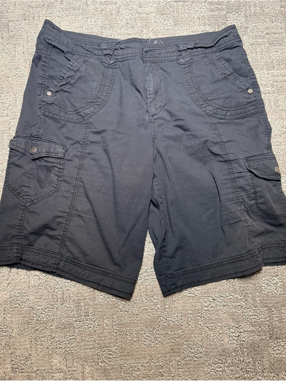 Womens Cargo Shorts in Black — Utility Pocket Design 14